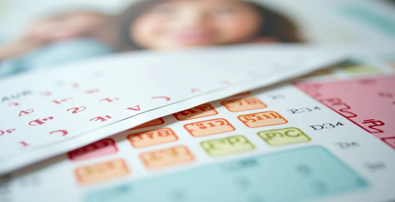 Strukturierte Ferienplanung für getrennte Eltern in der Schweiz, symbolisiert durch zwei überlappende Kalenderseiten mit verschiedenen Markierungen.