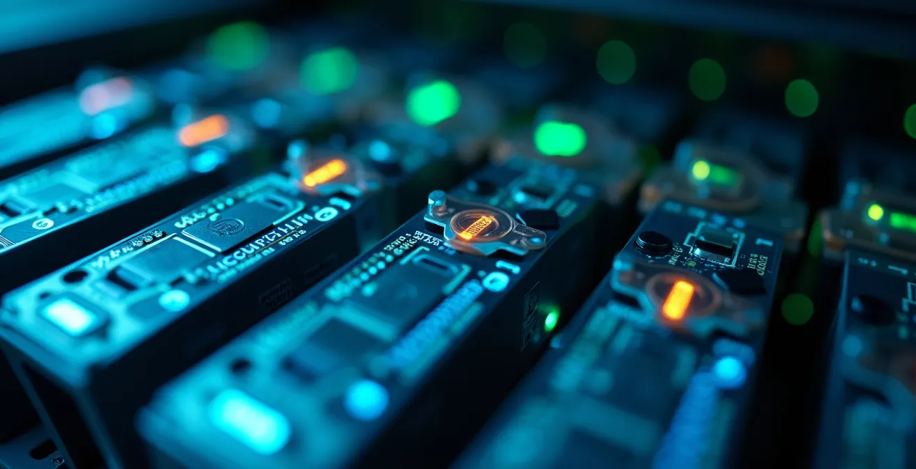 IT-Forensiker bei der Datensicherung in einem Serverraum