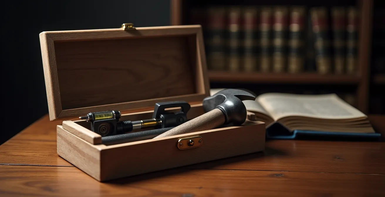 Metaphorische Darstellung verschiedener Werkzeuge als Symbol für unterschiedliche Beistandschaftsarten